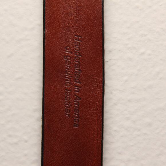 Vintage Pierre Cardin Embossed Leather Belt Size 32 Handcrafted Brass Buckle - Picture 3 of 6